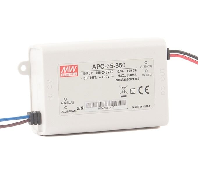 APC-35-350, 350mA 35W Sabit Akım LED Sürücü, Mean Well