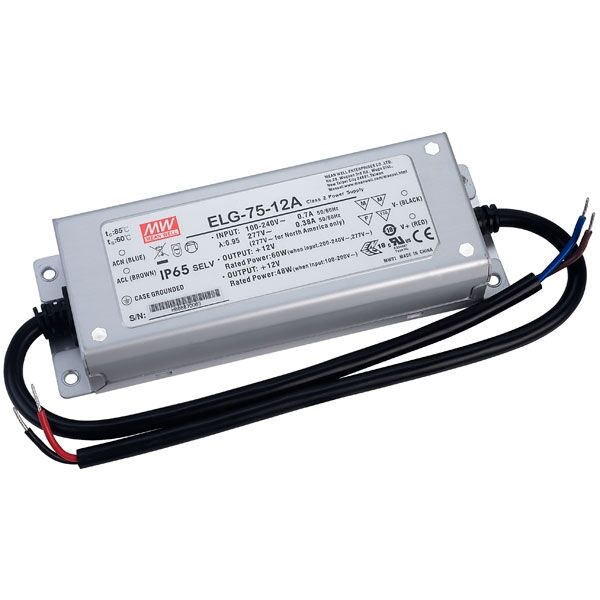ELG-75-12A, Ayarlanabilir Voltaj LED Sürücü, Mean Well