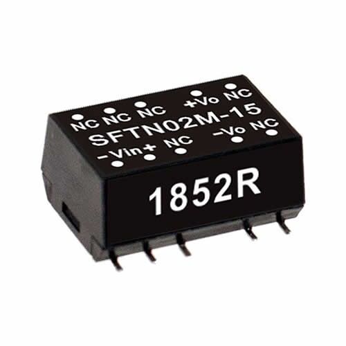 SFTN02M-05, 12Vin 5Vout 400mA 2W DC/DC SMD Konvertör, MeanWell