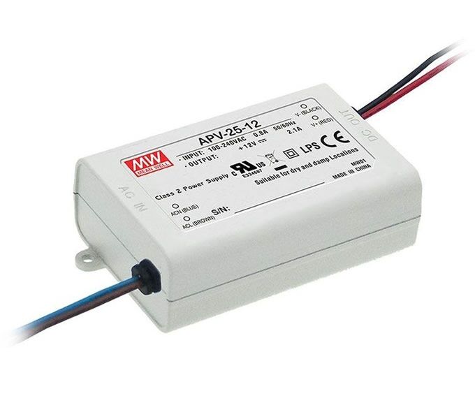 APV-25-15, 15VDC 1.68A 25W LED Sürücü, Mean Well