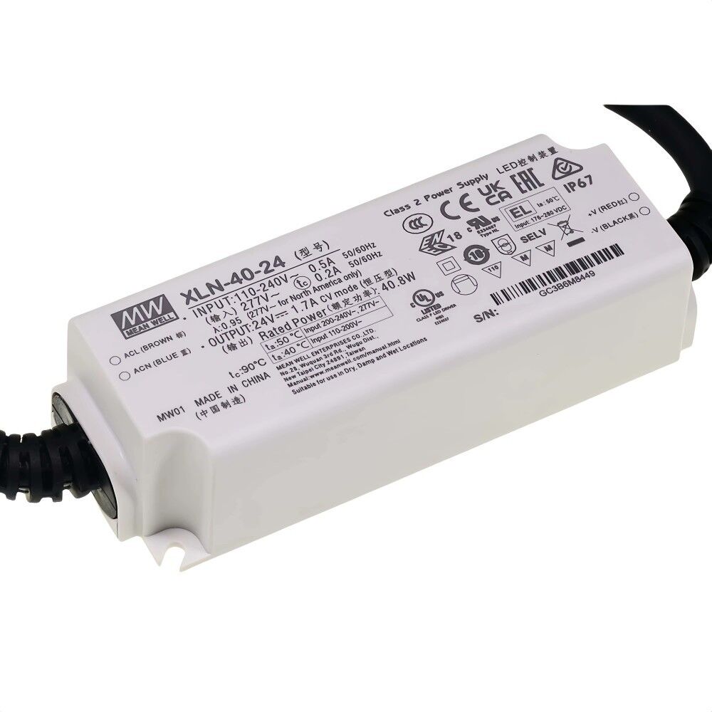 XLN-40-12, 12VDC 3.4A 40W IP67 Sabit Voltaj LED Sürücü, Mean Well