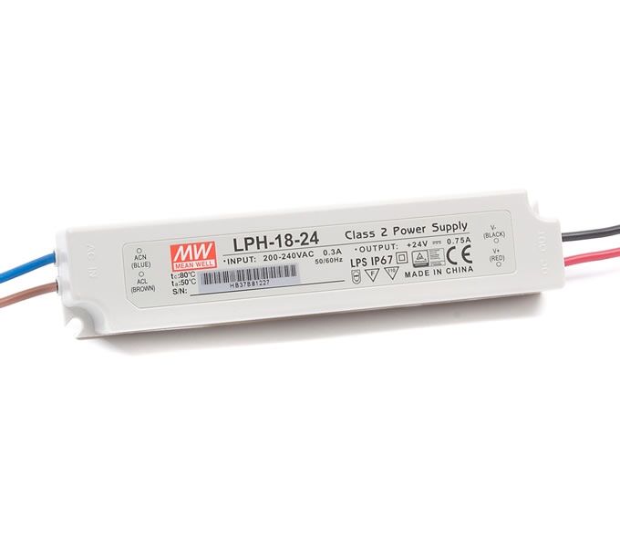 LPH-18-36, 36VDC 0.50A Sabit Voltaj LED Sürücü, Mean Well