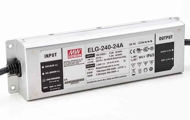 ELG-240-24A-3Y, Ayarlanabilir Voltaj LED Sürücü, Mean Well