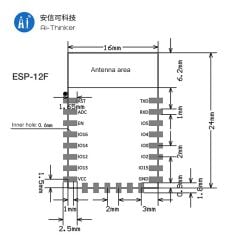 ESP-12F, Dahil Antenli 2.4GHz WiFi Modül