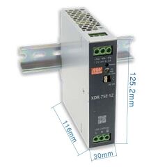 XDR-150E-48, 48VDC 3.25A Ray Montaj Güç Kaynağı, Mean Well