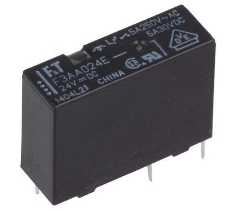F3AA024E, 24VDC 5A STPS-NO (1 Form A) Röle