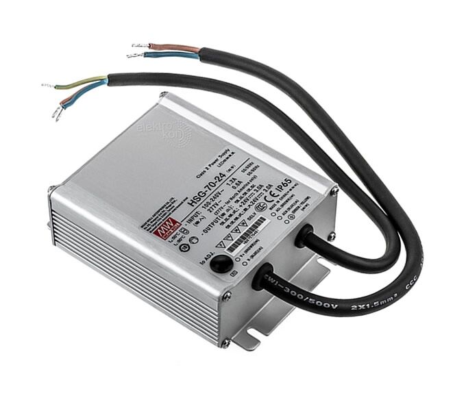 HSG-70-12, 12V 5A 60W Ayarlanabilir PFC LED Sürücü, Mean Well