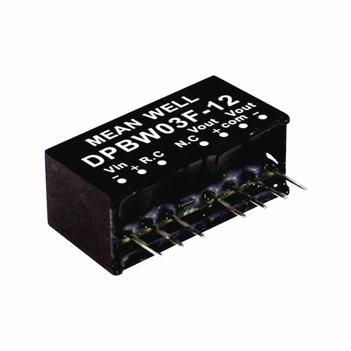 DPBW03G-12, 48Vin ±12Vout ±125mA 3W DC/DC Konvertör, MeanWell