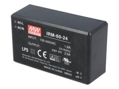 IRM-60-15, 15VDC 60W 4.0A PCB Tip AC/DC, Mean Well