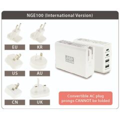 NGE100, 4 Portlu 100W Hızlı Şarj Aleti