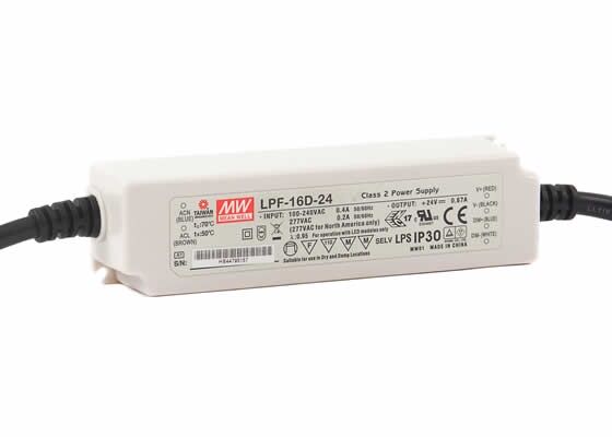 LPF-16D-30, 30VDC 0.54A Voltaj Ayarlı + Dimli LED Sürücü, Mean Well