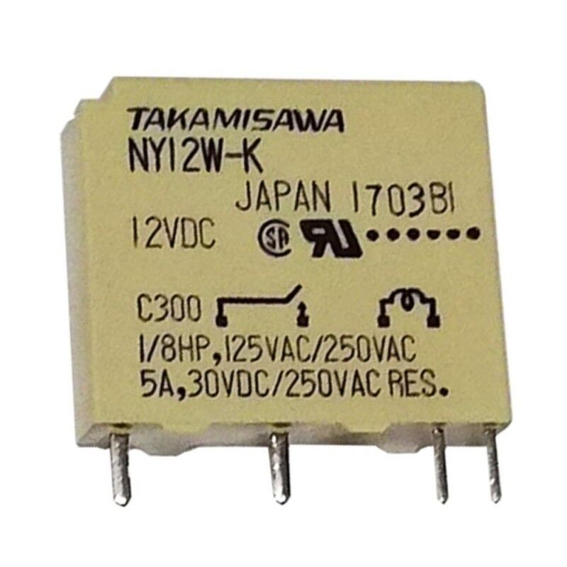 NY12W-K, 12VDC 5A 1 Form A (SPST-NO) Yassı Tek Kontak Röle