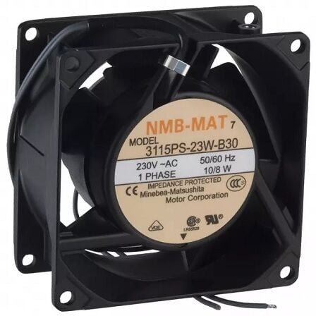 3115PS-23W-B30, 80x80x38mm 230VAC 2 Kablolu Metal Fan