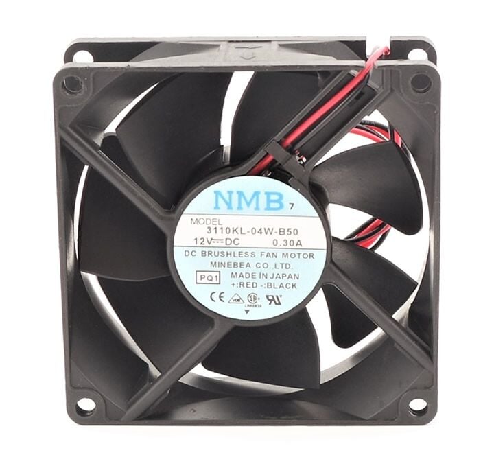 3110KL-04W-B50-P00, 80x80x25mm 12VDC 0.30A 2 Kablolu Fan