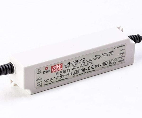 LPF-40D-54, 54VDC 0.76A Voltaj Ayarlı + Dimli LED Sürücü, Mean Well