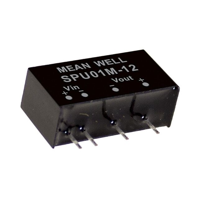 SPU01M-15, 12Vin 15Vout 67mA 1W DC/DC Konvertör, MeanWell
