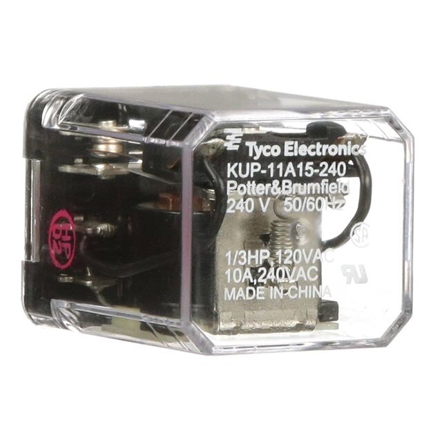 KUP-11A15-240, 240VAC 10A DPDT (2 Form C) Röle