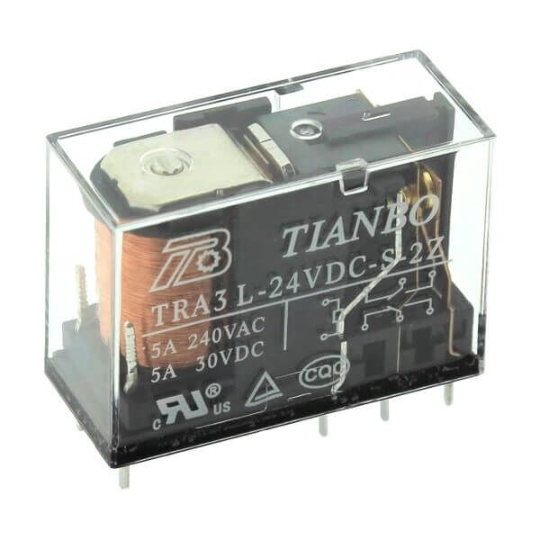 TRA3-L-24VDC-S-2Z, 24VDC 5A DPDT (2 Form C) Röle