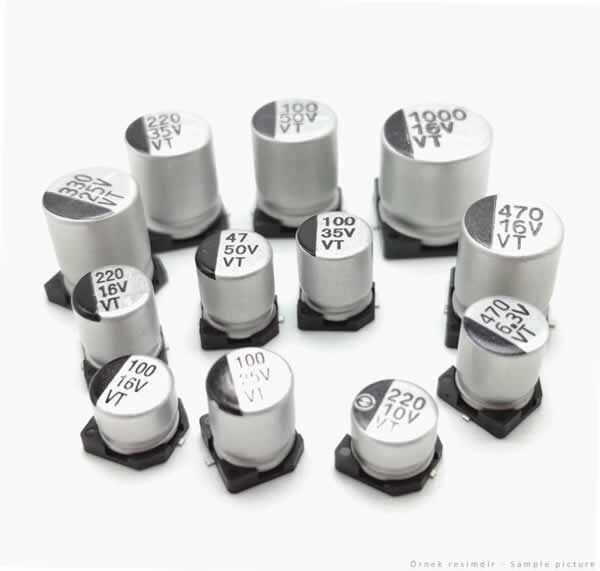 100uF 63V 10x10mm SMD Alüminyum Kapasitör