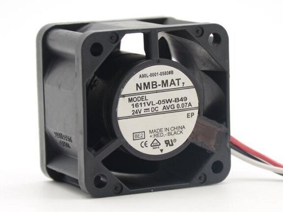 1611VL-05W-B49, 40x40x28mm 24VDC 0.07A 3 Kablolu Fan