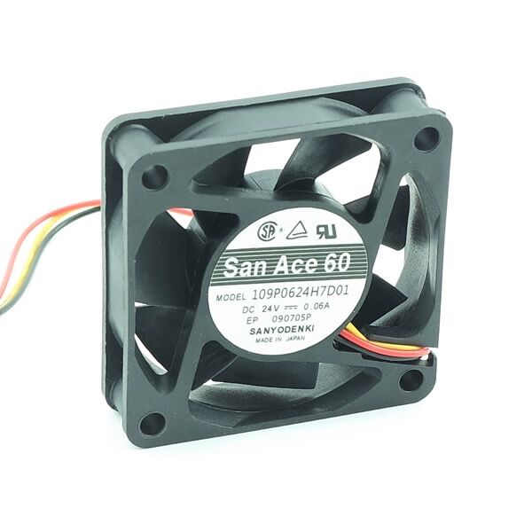 109P0624H7D01, 60x60x15mm 24VDC 0.06A 3 Kablolu Fan