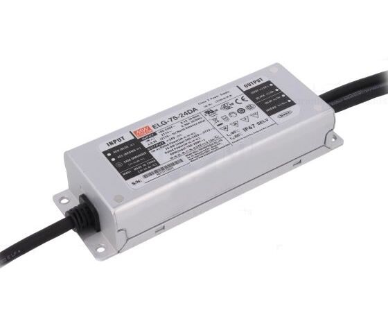 ELG-75-36DA, 36VDC 75W DALI LED Sürücü, Mean Well