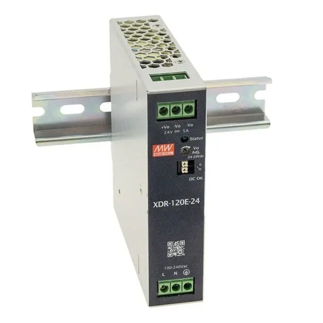 XDR-120E-12, 12VDC 10A Ray Montaj Güç Kaynağı, Mean Well
