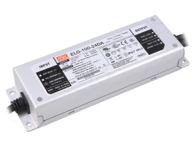 ELG-100-36DA, 36VDC 100W DALI LED Sürücü, Mean Well