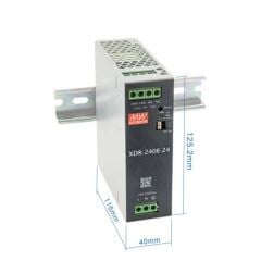 XDR-240E-12, 12VDC 20A Ray Montaj Güç Kaynağı, Mean Well