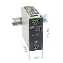 XDR-480E-48, 48VDC 10A 480W Ray Montaj Güç Kaynağı, Mean Well