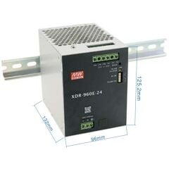 XDR-960E-24, 24VDC 40A 960W Ray Montaj Güç Kaynağı, Mean Well