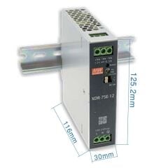 XDR-120E-48, 48VDC 2.5A Ray Montaj Güç Kaynağı, Mean Well