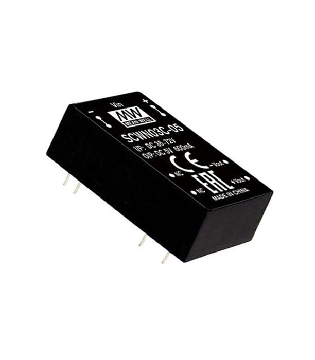 SCWN03E-15, 5Vin 15Vout 200mA 3W DC/DC Konvertör, Mean Well