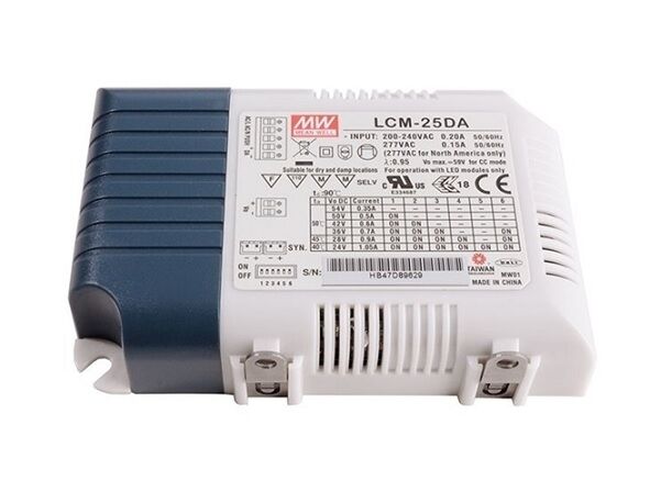 LCM-25DA, Seçilebilir Sabit Akım DALI Dimedilebilir LED Sürücü, Mean Well