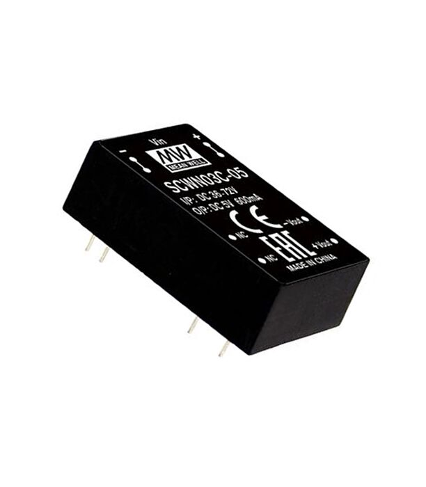 SCWN03C-03, 48Vin 3.3Vout 600mA 3W DC/DC Konvertör, Mean Well