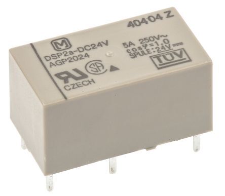 DSP2A-DC24V, 24VDC 5A DPST (2 Form A) Röle