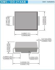 B560C-13-F, 60V 5A DO-214AB (SMC) SMD Schottky Diyot