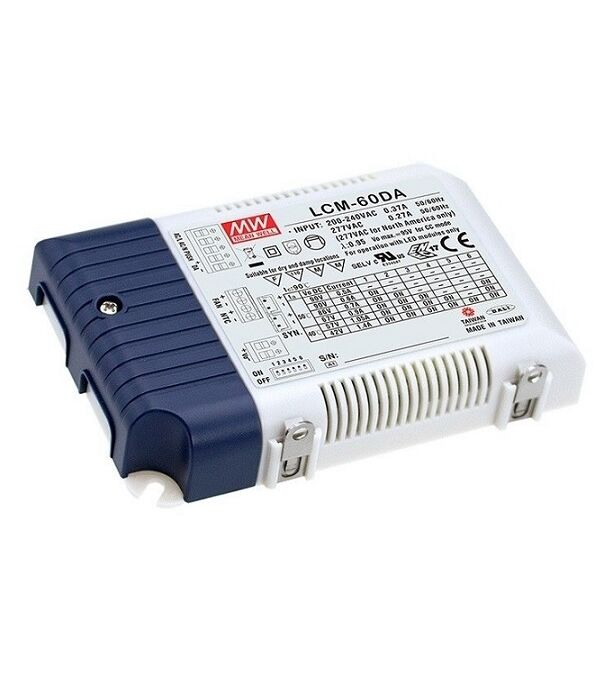 LCM-60DA, Seçilebilir Sabit Akım DALI Dimedilebilir LED Sürücü, Mean Well
