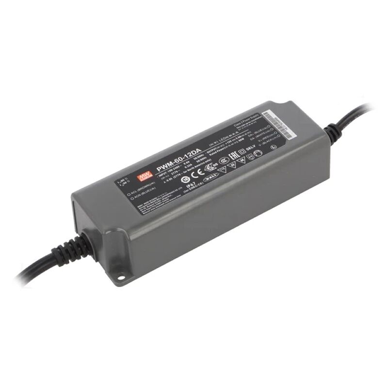 PWM-60-24DA, 24VDC 2.5A 60W PWM Çıkışlı DALI LED Sürücü, Mean Well