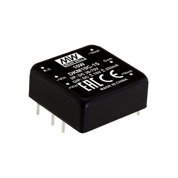 DKM10E-15, 5Vin ±15Vout ±333mA 10W DC/DC Konvertör, MeanWell