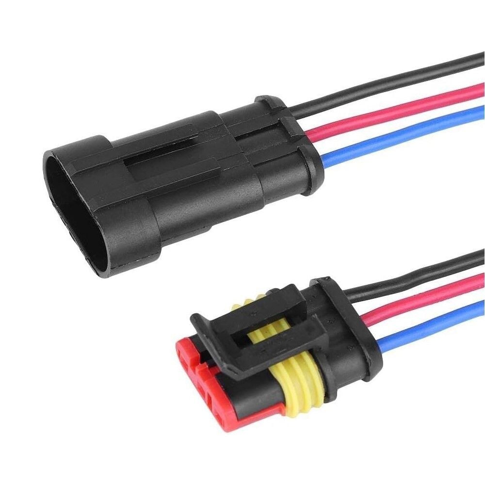 3 Pin Kablolu Waterproof Konnektör Takımı