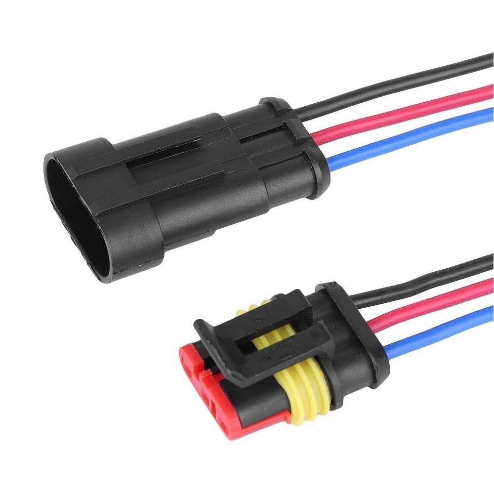 3 Pin Kablolu Waterproof Konnektör Takımı