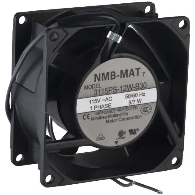 3115PS-12W-B30, 80x80x38mm 115VAC 2 Kablolu Fan