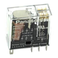 AHN22124, 24VDC 5A DPDT (2 Form C) Röle