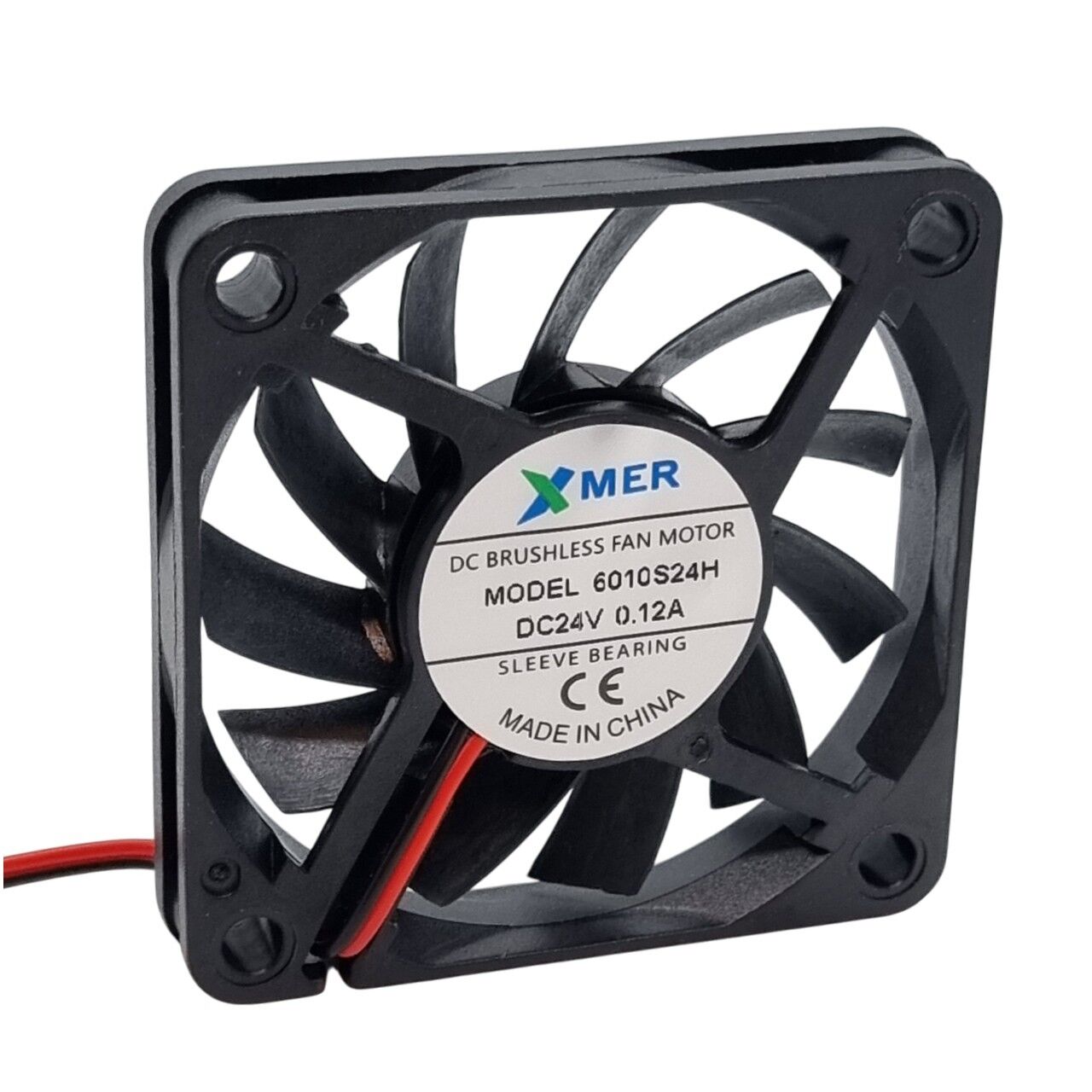Xmer 6010S24H, 60x60x10mm 24VDC 0.12A 4500rpm 2 Kablolu Fan