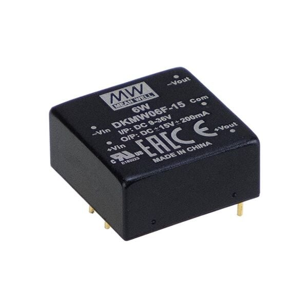 DKMW06G-12, 48Vin ±12Vout ±250mA 6W DC/DC Konvertör, MeanWell