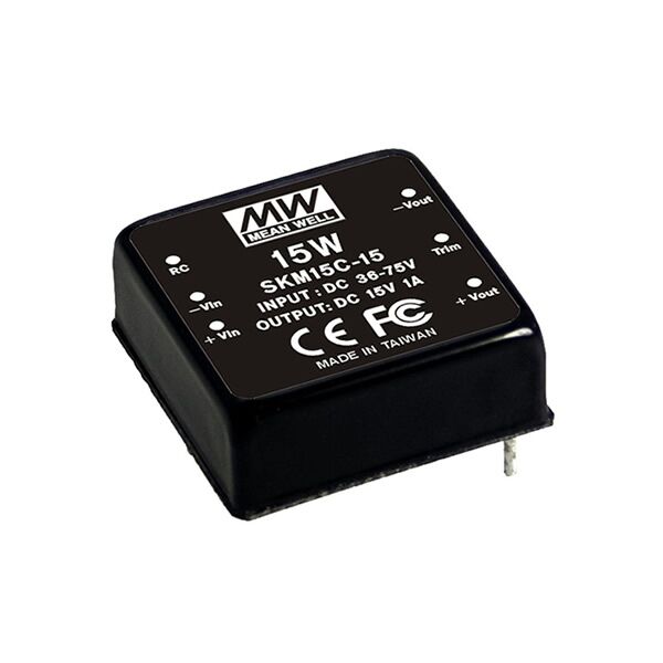 SKM15B-05, 24Vin 5Vout 3000mA 15W DC/DC Konvertör, MeanWell