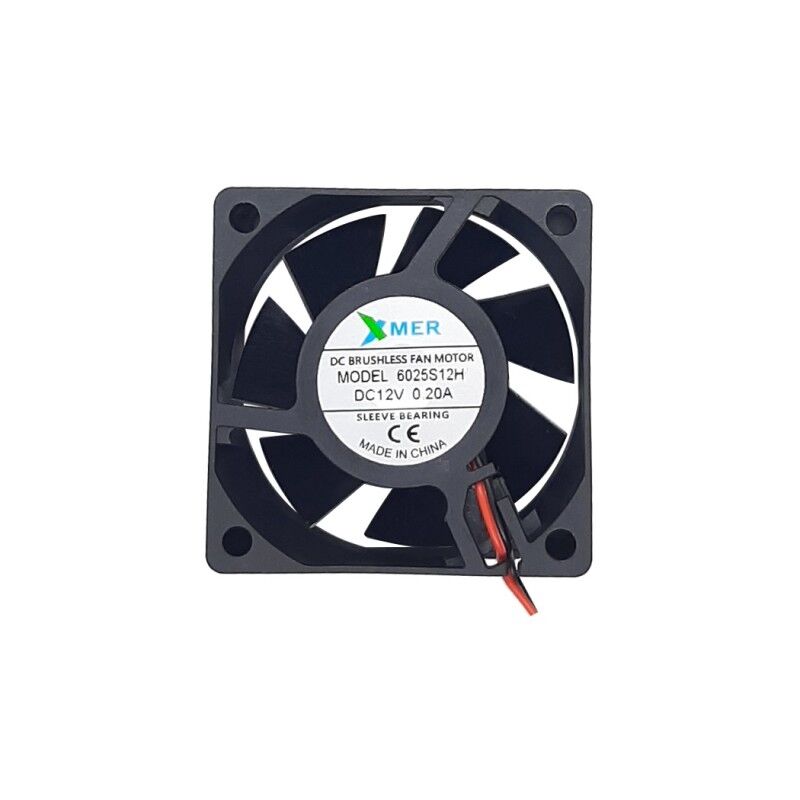 Xmer 6025S12H, 60x60x25mm 12VDC 0.05A (0.20A Max) 2500rpm 2 Kablolu Fan