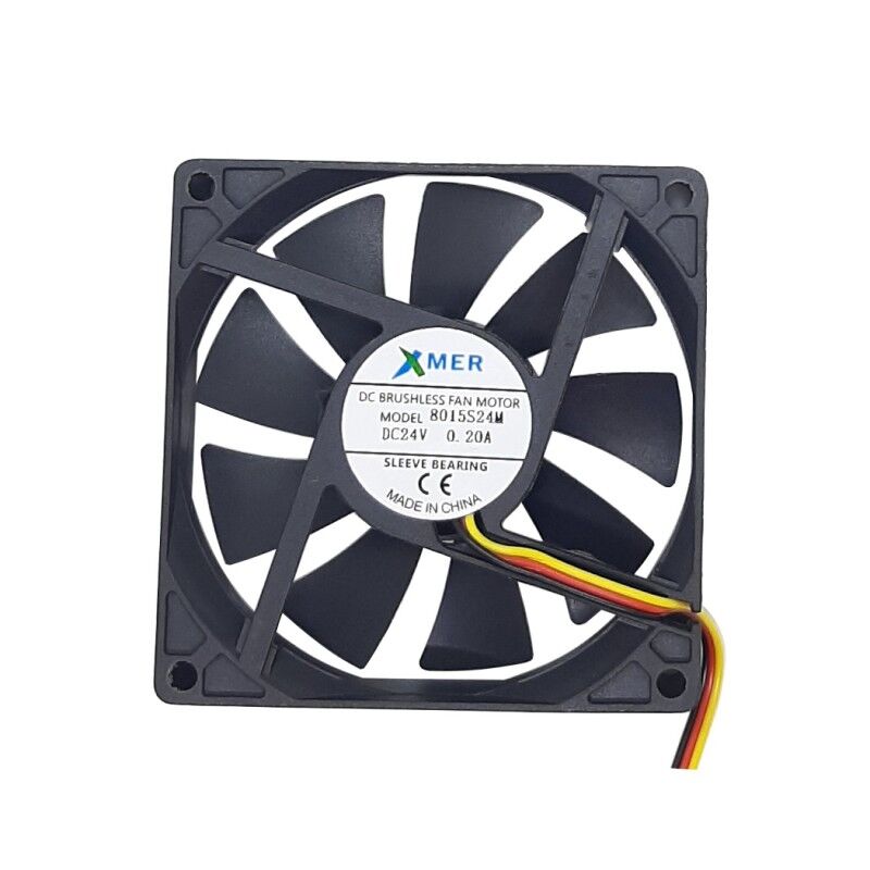 Xmer 8015S24M, 80x80x15mm 24VDC 0.11A (0.20A Max) 3200rpm 3 Kablolu Fan