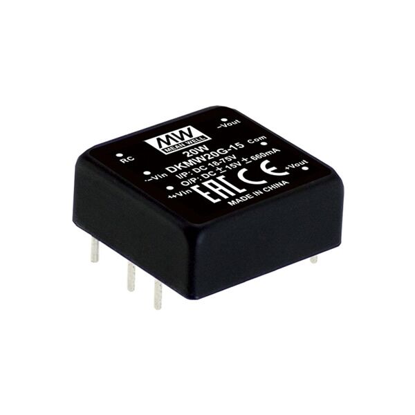 DKMW20F-12, 24Vin ±12Vout ±830mA 20W DC/DC Konvertör, MeanWell